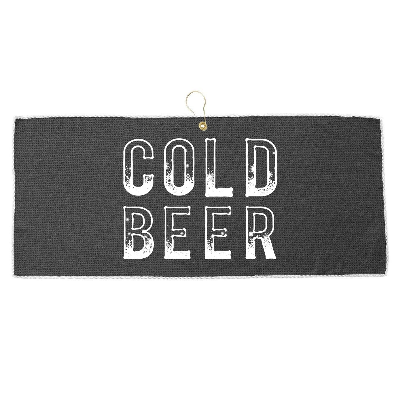 Ice Cold Beer Large Microfiber Waffle Golf Towel