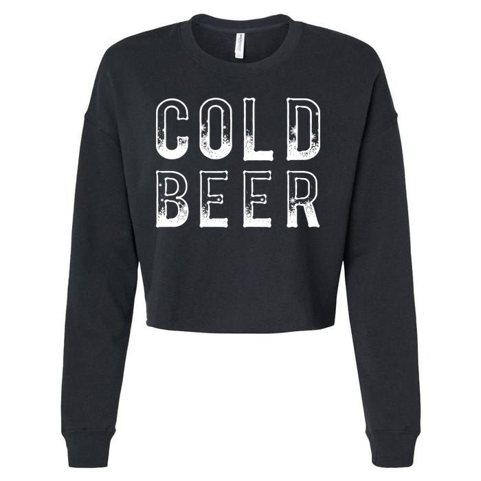 Ice Cold Beer Cropped Pullover Crew