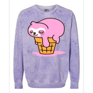 Ice Cream Sloth Cute Colorblast Crewneck Sweatshirt