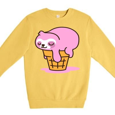 Ice Cream Sloth Cute Premium Crewneck Sweatshirt