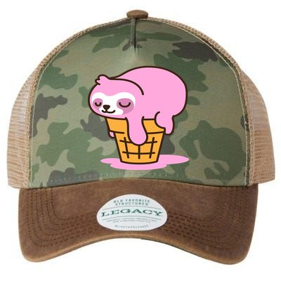 Ice Cream Sloth Cute Legacy Tie Dye Trucker Hat