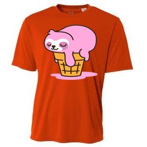 Ice Cream Sloth Cute Cooling Performance Crew T-Shirt