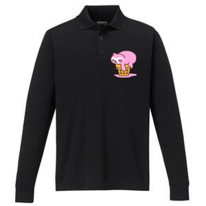 Ice Cream Sloth Cute Performance Long Sleeve Polo