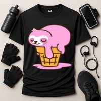 Ice Cream Sloth Cute Cooling Performance Crew T-Shirt