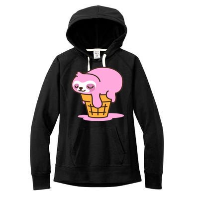 Ice Cream Sloth Cute Women's Fleece Hoodie