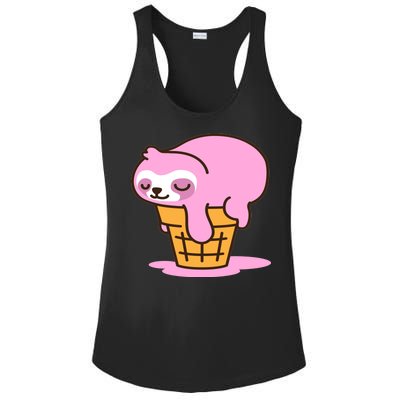 Ice Cream Sloth Cute Ladies PosiCharge Competitor Racerback Tank