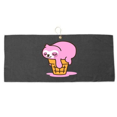 Ice Cream Sloth Cute Large Microfiber Waffle Golf Towel