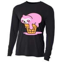Ice Cream Sloth Cute Cooling Performance Long Sleeve Crew