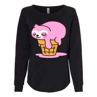 Ice Cream Sloth Cute Womens California Wash Sweatshirt