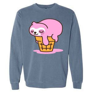 Ice Cream Sloth Cute Garment-Dyed Sweatshirt