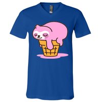 Ice Cream Sloth Cute V-Neck T-Shirt