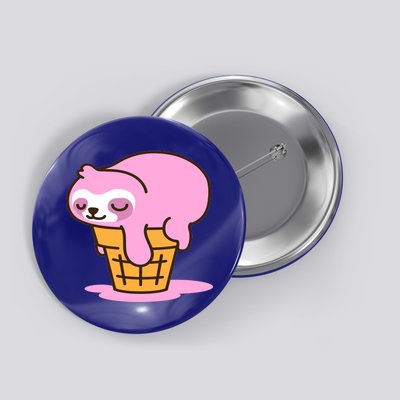 Ice Cream Sloth Cute Button