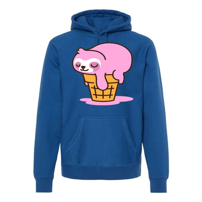 Ice Cream Sloth Cute Premium Hoodie