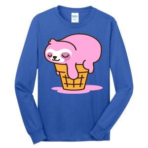 Ice Cream Sloth Cute Tall Long Sleeve T-Shirt