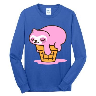 Ice Cream Sloth Cute Tall Long Sleeve T-Shirt