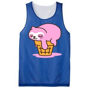 Ice Cream Sloth Cute Mesh Reversible Basketball Jersey Tank