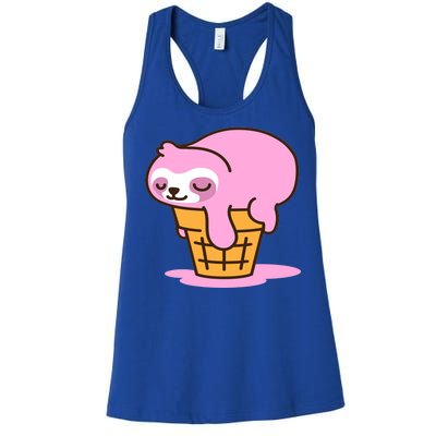 Ice Cream Sloth Cute Women's Racerback Tank