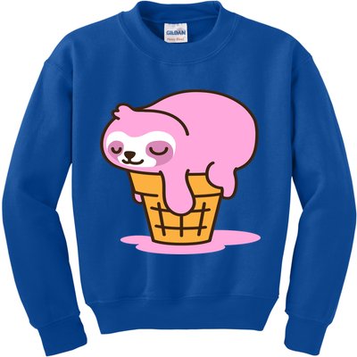 Ice Cream Sloth Cute Kids Sweatshirt