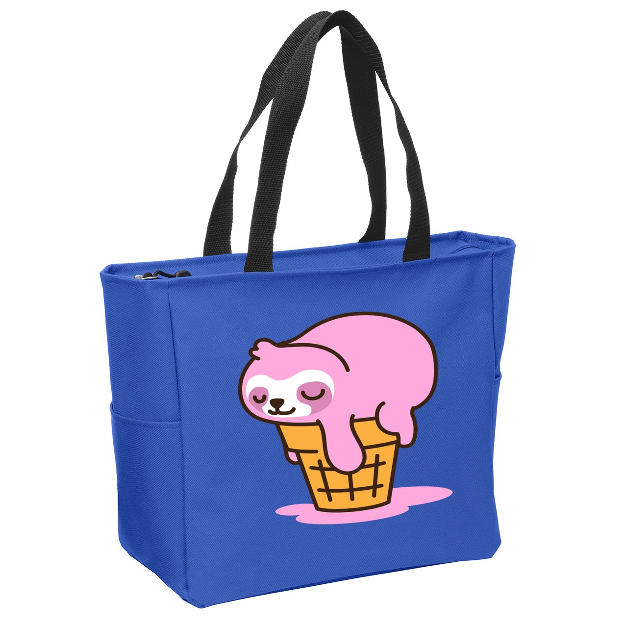 Ice Cream Sloth Cute Zip Tote Bag