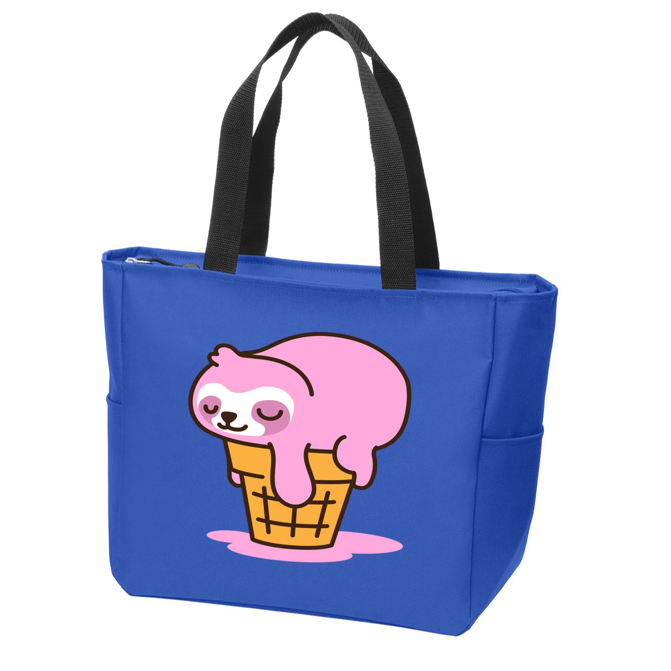 Ice Cream Sloth Cute Zip Tote Bag