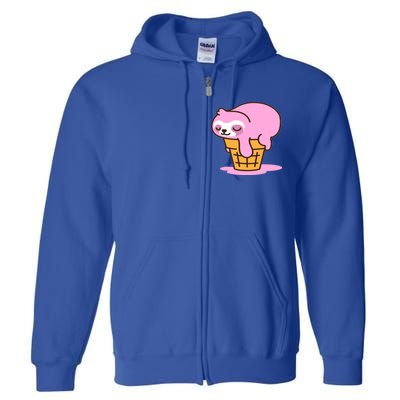 Ice Cream Sloth Cute Full Zip Hoodie