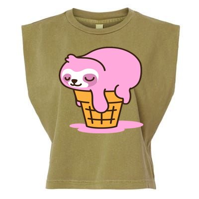 Ice Cream Sloth Cute Garment-Dyed Women's Muscle Tee