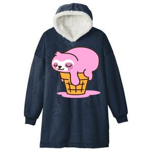 Ice Cream Sloth Cute Hooded Wearable Blanket