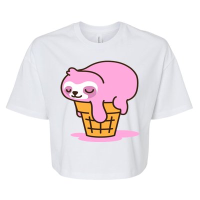 Ice Cream Sloth Cute Bella+Canvas Jersey Crop Tee