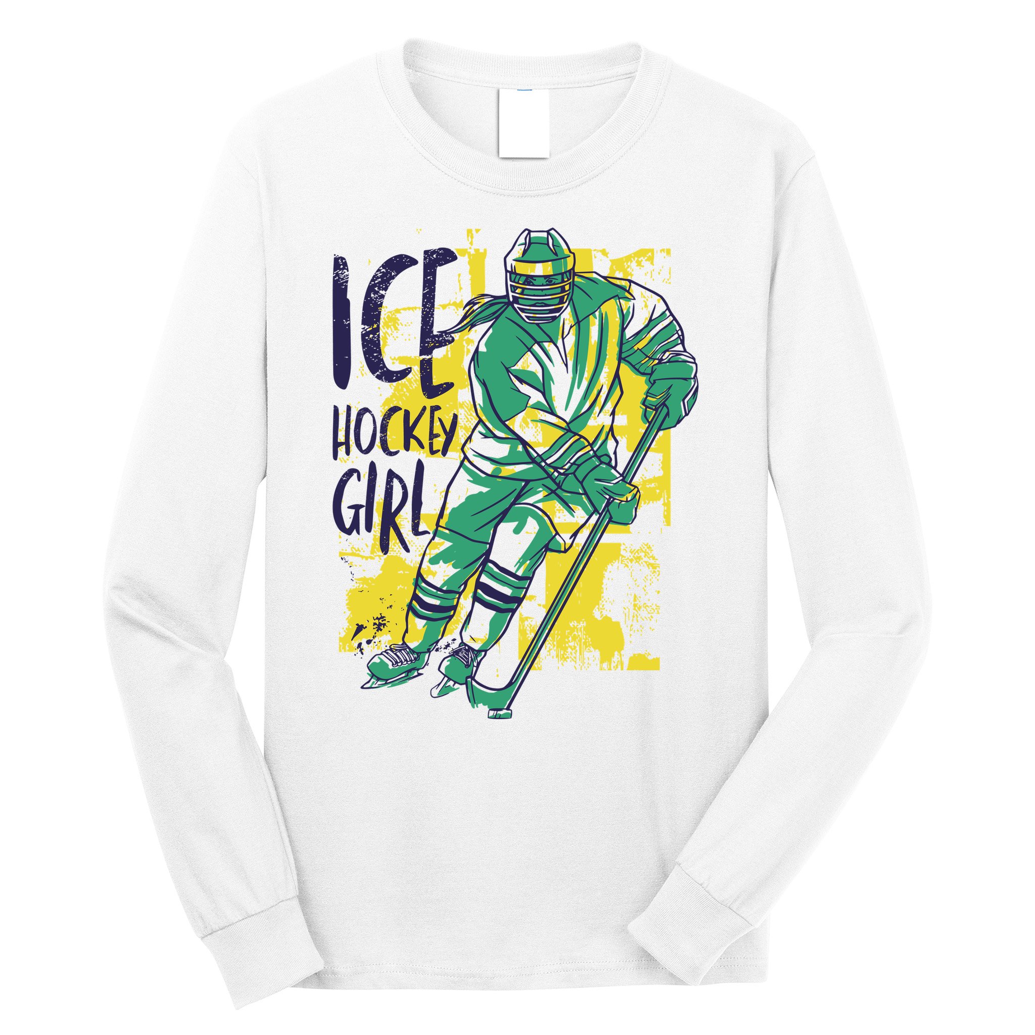 Ice Hockey Girl Long Sleeve Shirt