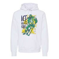 Ice Hockey Girl Premium Hoodie