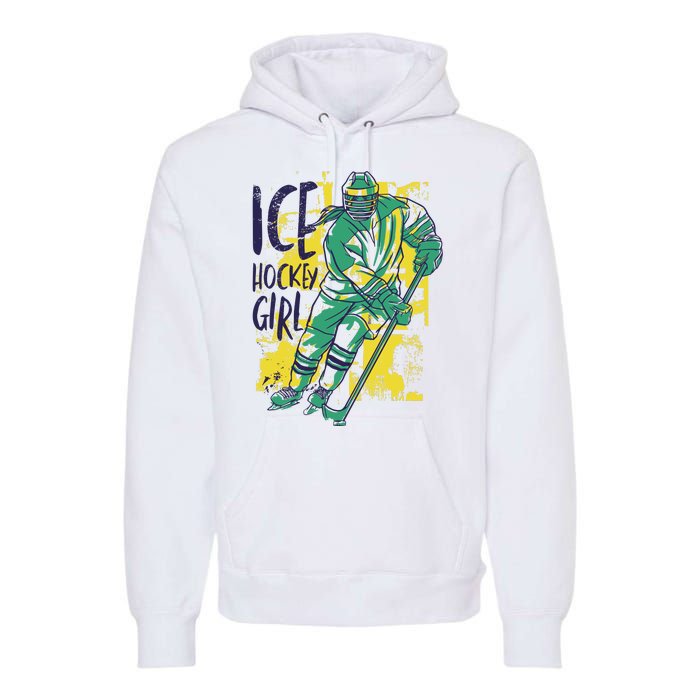 Ice Hockey Girl Premium Hoodie