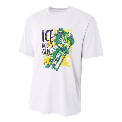 Ice Hockey Girl Youth Performance Sprint T-Shirt