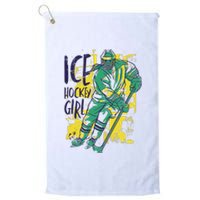 Ice Hockey Girl Platinum Collection Golf Towel