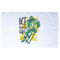 Ice Hockey Girl Microfiber Hand Towel