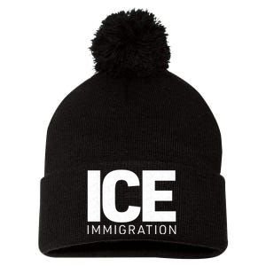 ICE Immigration Pom Pom 12in Knit Beanie