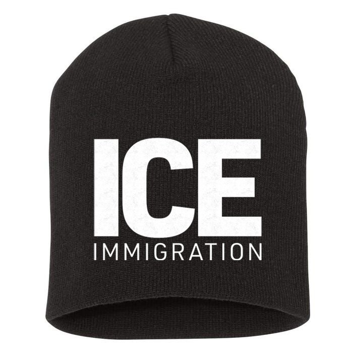 ICE Immigration Short Acrylic Beanie