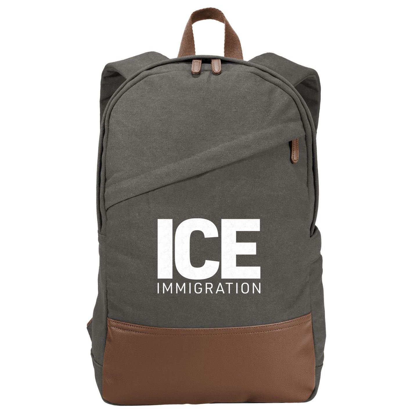 ICE Immigration Cotton Canvas Backpack