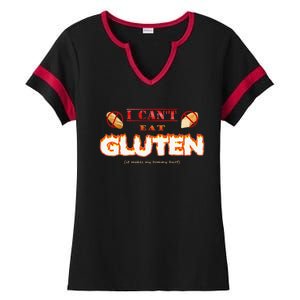 I Cant Eat Gluten It Makes My Tummy Hurt Ladies Halftime Notch Neck Tee