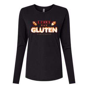 I Cant Eat Gluten It Makes My Tummy Hurt Womens Cotton Relaxed Long Sleeve T-Shirt