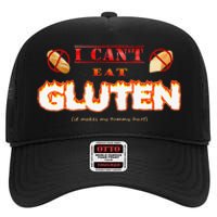 I Cant Eat Gluten It Makes My Tummy Hurt High Crown Mesh Back Trucker Hat