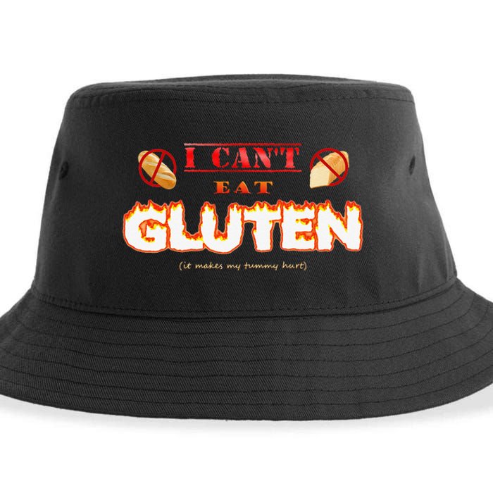 I Cant Eat Gluten It Makes My Tummy Hurt Sustainable Bucket Hat