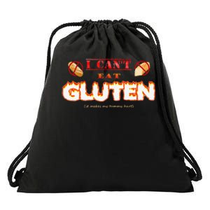 I Cant Eat Gluten It Makes My Tummy Hurt Drawstring Bag