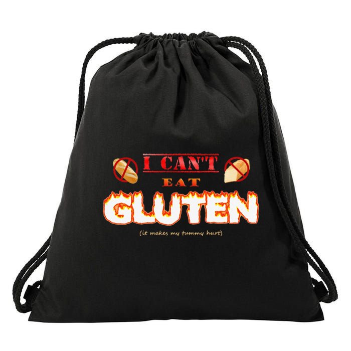 I Cant Eat Gluten It Makes My Tummy Hurt Drawstring Bag