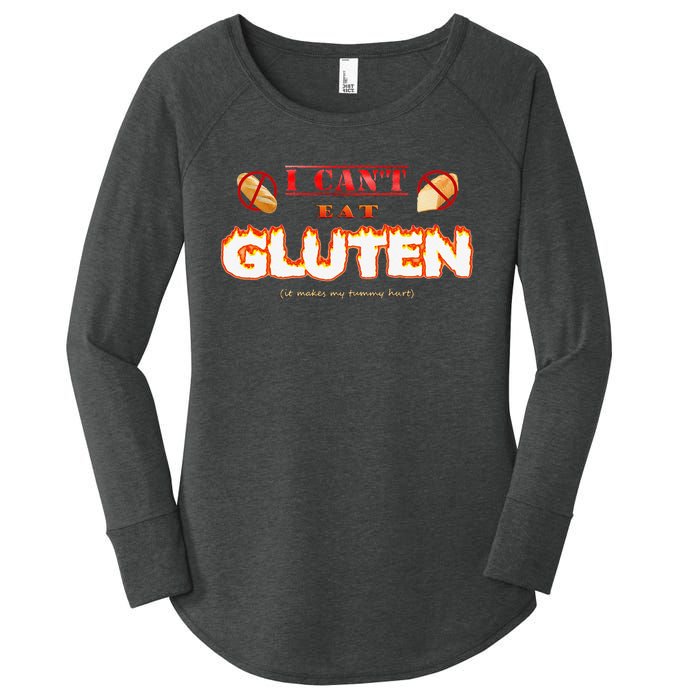 I Cant Eat Gluten It Makes My Tummy Hurt Women's Perfect Tri Tunic Long Sleeve Shirt