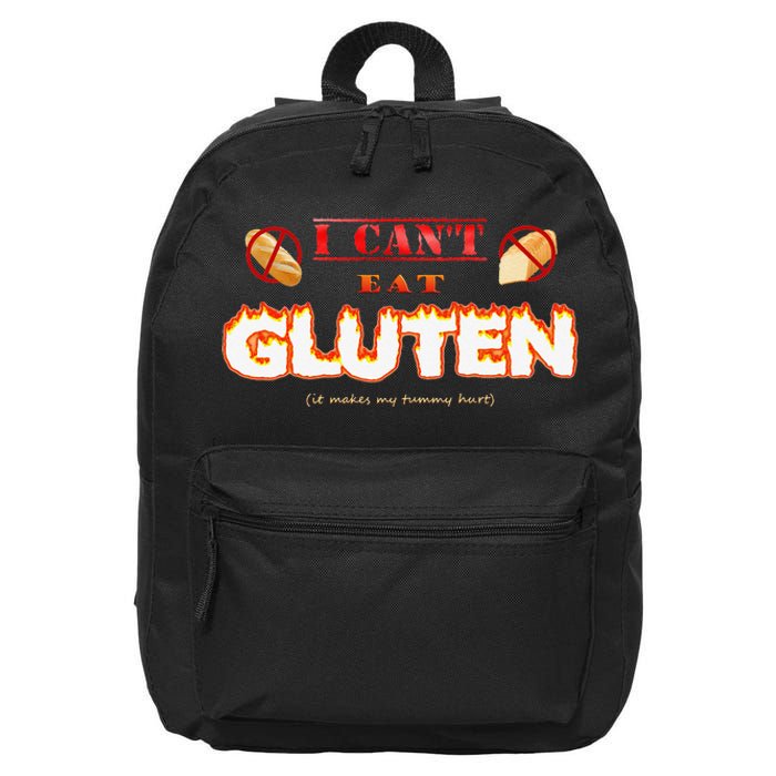 I Cant Eat Gluten It Makes My Tummy Hurt 16 in Basic Backpack