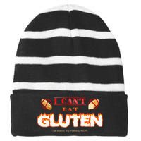 I Cant Eat Gluten It Makes My Tummy Hurt Striped Beanie with Solid Band