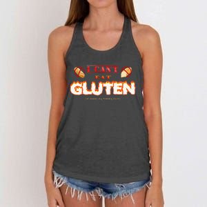 I Cant Eat Gluten It Makes My Tummy Hurt Women's Knotted Racerback Tank