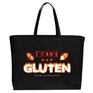 I Cant Eat Gluten It Makes My Tummy Hurt Cotton Canvas Jumbo Tote