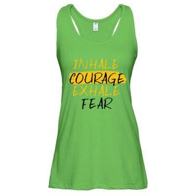 Inhale Courage Exhale Fear Motivational Saying Empowert Cool Gift Ladies Essential Flowy Tank