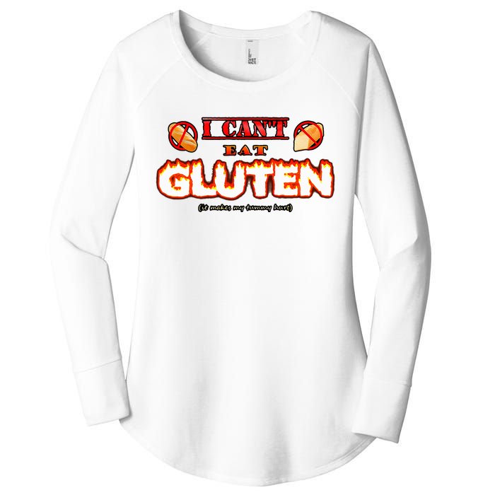 I CanT Eat Gluten It Makes My Tummy Hurt Women's Perfect Tri Tunic Long Sleeve Shirt